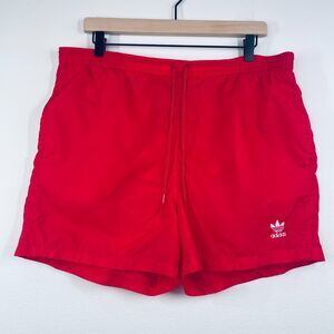 VTG Adidas Y2K OG Trefoil Swim Shorts Running Shorts Mens Medium Red Adidas M